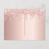 60th birthday rose gold glitter save the date postcard (Back)