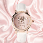 60th Birthday rose gold name Watch<br><div class="desc">A gift for a 60th birthday. A rose gold gradient background color.   Add a name,  date</div>