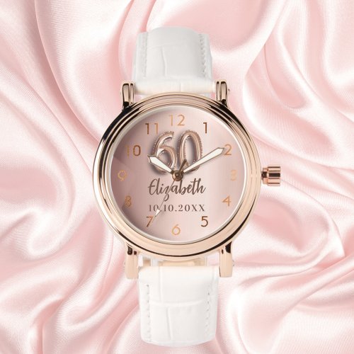 60th Birthday rose gold name Watch