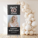 60th Birthday Rose Gold Photo Retractable Banner<br><div class="desc">Add elegance to your 60th birthday party with our customizable retractable banner! With features like a changeable stylish black background, faux rose gold glittery confetti, sixty balloon, and a personalized photo, our banner serves as the perfect tribute to the birthday boy/girl. Accentuated by the sweet 'Happy Birthday' message and their...</div>