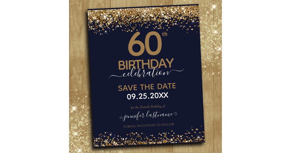 60th Birthday Save the Date Budget Invitation Zazzle
