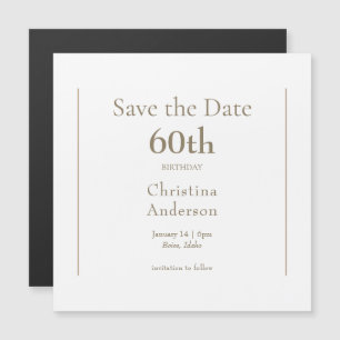 60th Birthday Save the Date Magnetic Invitation