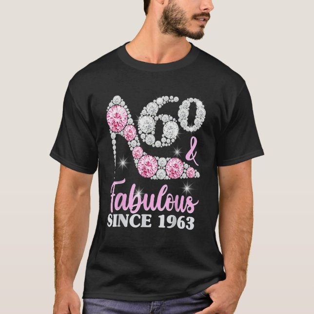 60th Birthday Shirts For Women, 60 And Fabulous 19 (Front)