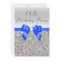 60th Birthday Silver Sequin Royal Blue Bow Diamond