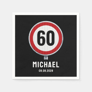 60th Birthday Speed Limit Sign - ANY AGE Napkins