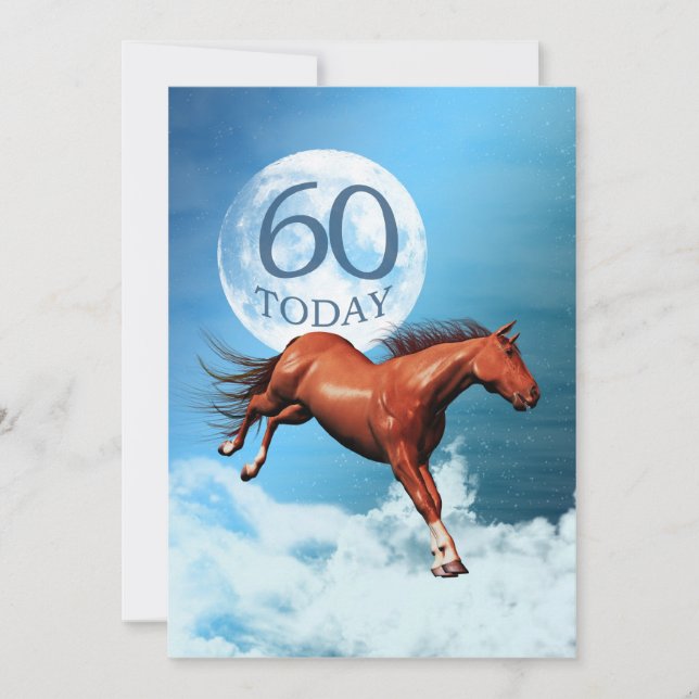 60th birthday Spirit horse party invitation (Front)