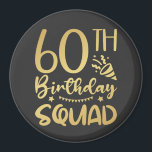 60th Birthday Squad 60 Party Crew Circle Magnet<br><div class="desc">60th Birthday Squad 60 Party Crew Group Friends BDay design Gift Circle Magnet Classic Collection.</div>