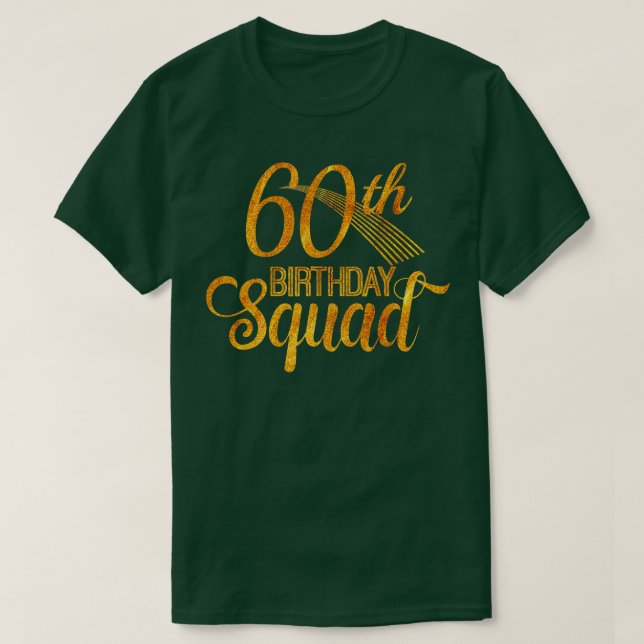 60th Birthday Squad Party Bday Yellow Gold  T-Shirt (Design Front)