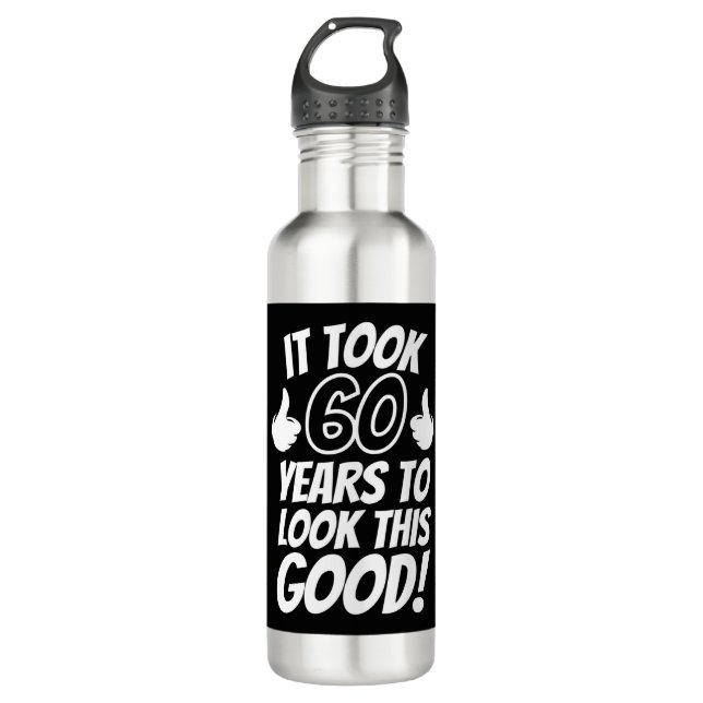 60th Birthday Stainless Steel Water Bottle (Front)