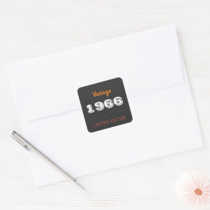 60th Birthday Sticker – Vintage 1966 Black & Gold 