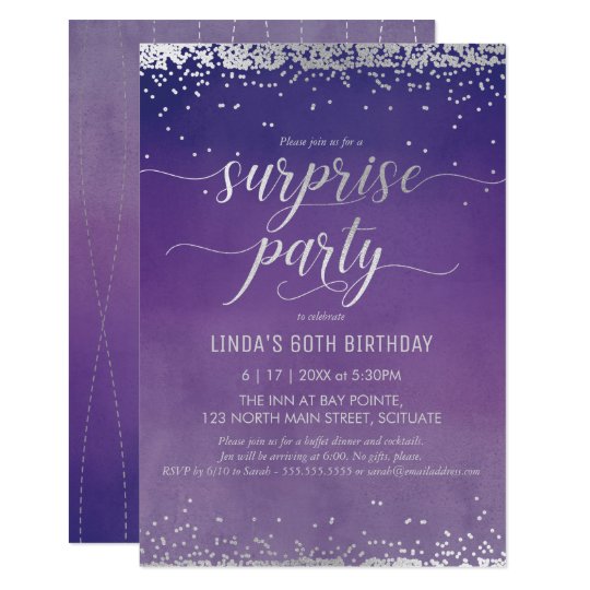 60th birthday surprise party invitation elegant zazzle com