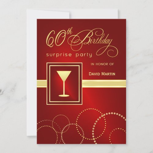 60th Birthday Surprise Party Invitations - Red