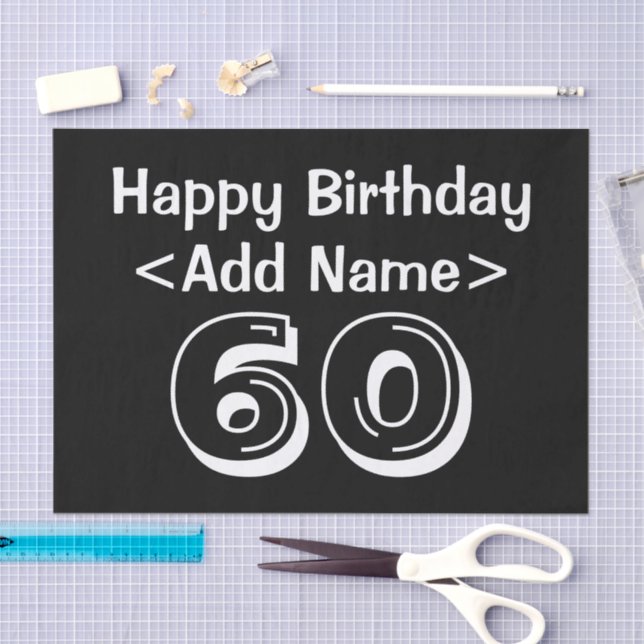 60th Birthday Themed Personalized Tissue Paper (Craft)