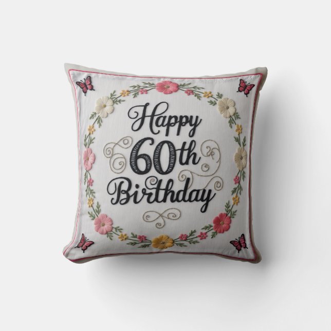  60th Birthday Throw Pillow: A Unique Keepsake for Throw Pillow (Front)