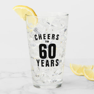 60th Birthday tumbler glass gift for age sixty