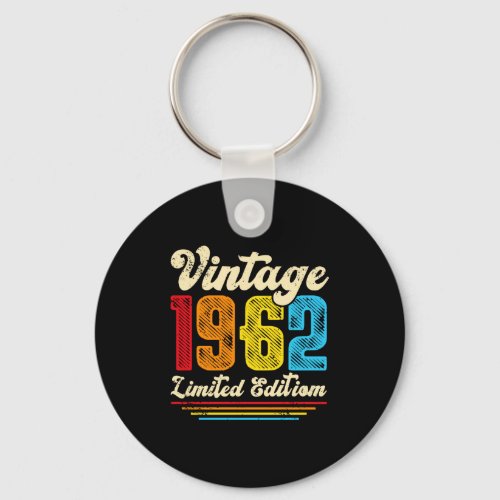 60th Birthday Vintage 1962 Limited Edition Keychain