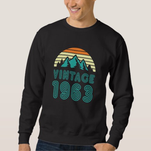 60th Birthday Vintage 1963 Retro Men Women 60 Year Sweatshirt