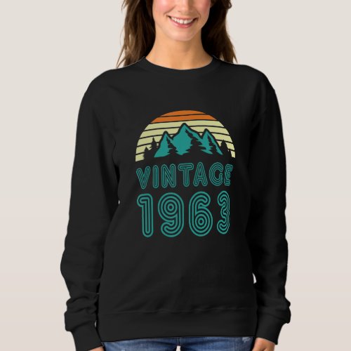 60th Birthday Vintage 1963 Retro Men Women 60 Year Sweatshirt