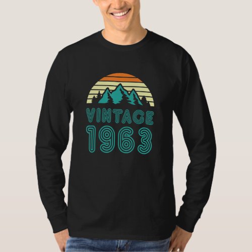60th Birthday Vintage 1963 Retro Men Women 60 Year T_Shirt