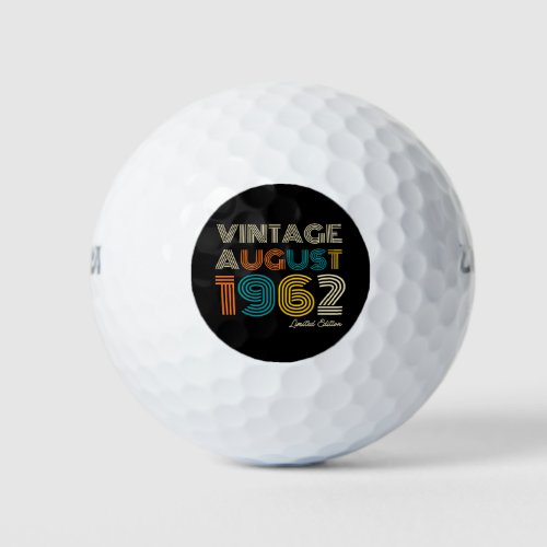 60th Birthday Vintage August 1972 Limited Edition Golf Balls