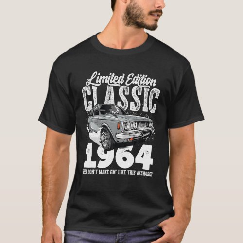 60th Birthday Vintage Classic Car 1964 B Day 60 T_Shirt