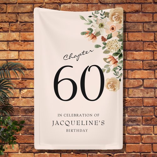 60th Birthday Vintage Floral Banner