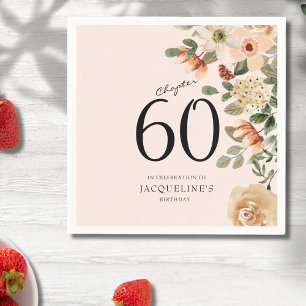 60th Birthday Vintage Floral Napkins