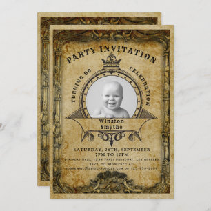 60th Birthday Vintage Retro Photo Surprise Party Invitation