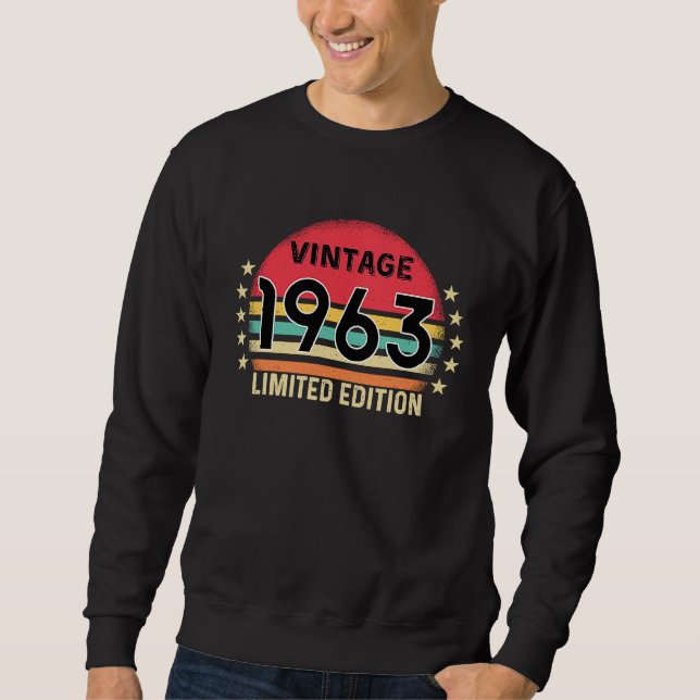 60th Birthday Vintage Since 1963 Retro Style Sweatshirt (Front)