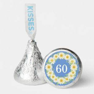 60th Birthday Watercolor Daisy Wreath Hershey®'s Kisses®