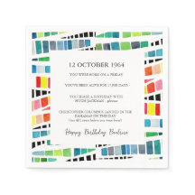 60th Birthday Watercolor Geometric Fun Facts