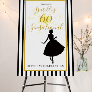 60th Birthday Welcome Sign, 60 & Sensational Foam Board