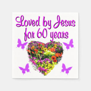 60TH BIRTHDAY WILD FLOWER PHOTO NAPKINS