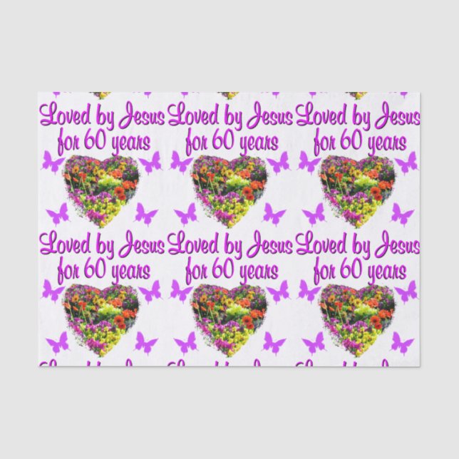 60TH BIRTHDAY WILD FLOWER PHOTO TISSUE PAPER (Front)