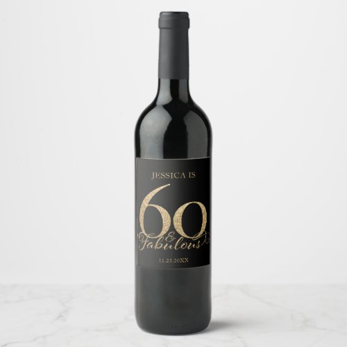 60th Birthday Wine Label