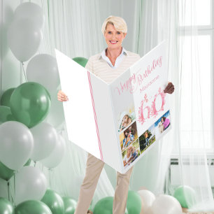 60th Birthday with 5 Photos and a Floral Number 60 Card