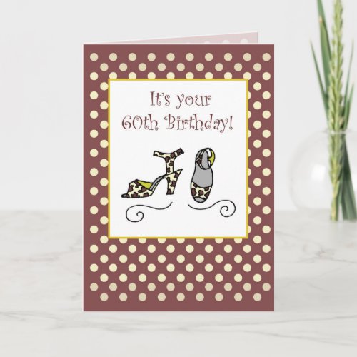 60th Birthday Womens Shoes Card