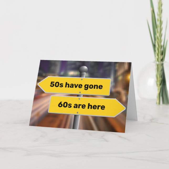 60th Birthday Yellow Street Signs Add Your Name Card (Front)