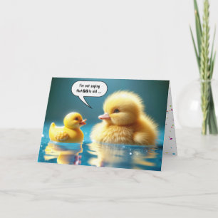 60th Birthday Yellow Toy Duck With Duckling Card