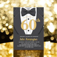 60th Black and Gold Tuxedo Birthday Event