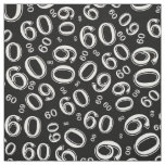 60th  Black &amp; White Random Number Pattern 60 Fabric
