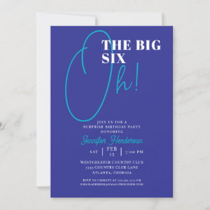 60th Blue Turquoise Surprise Birthday Invitation