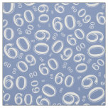 60th  Blue &amp; White Random Number Pattern 60 Fabric