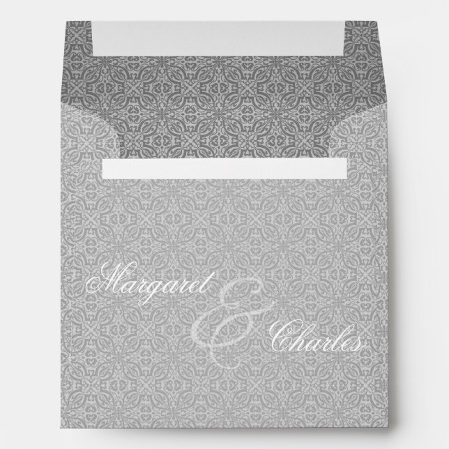 60th Diamond Anniverary Party in Silver Damask Envelope (Back (Bottom))