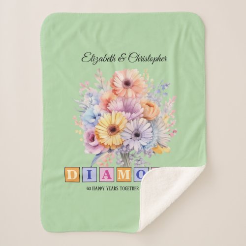 60th Diamond anniversary gerbera flowers green