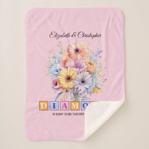 60th Diamond anniversary gerbera flowers pink