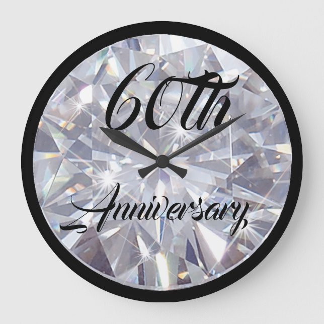 60th / Diamond Anniversary - Personalised Clock (Front)