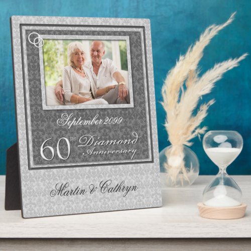 60th Diamond Anniversary Photo Names and Date Plaque