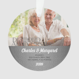 60th Diamond Anniversary Photo Ornament