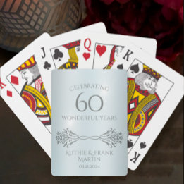 60th Diamond Anniversary Stylish Personalized Gift Poker Cards